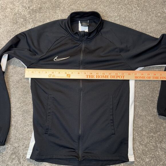 Nike Dri-FIT Women’s Athletic Running Training Jacket Black White Zip L Track - Picture 7 of 11